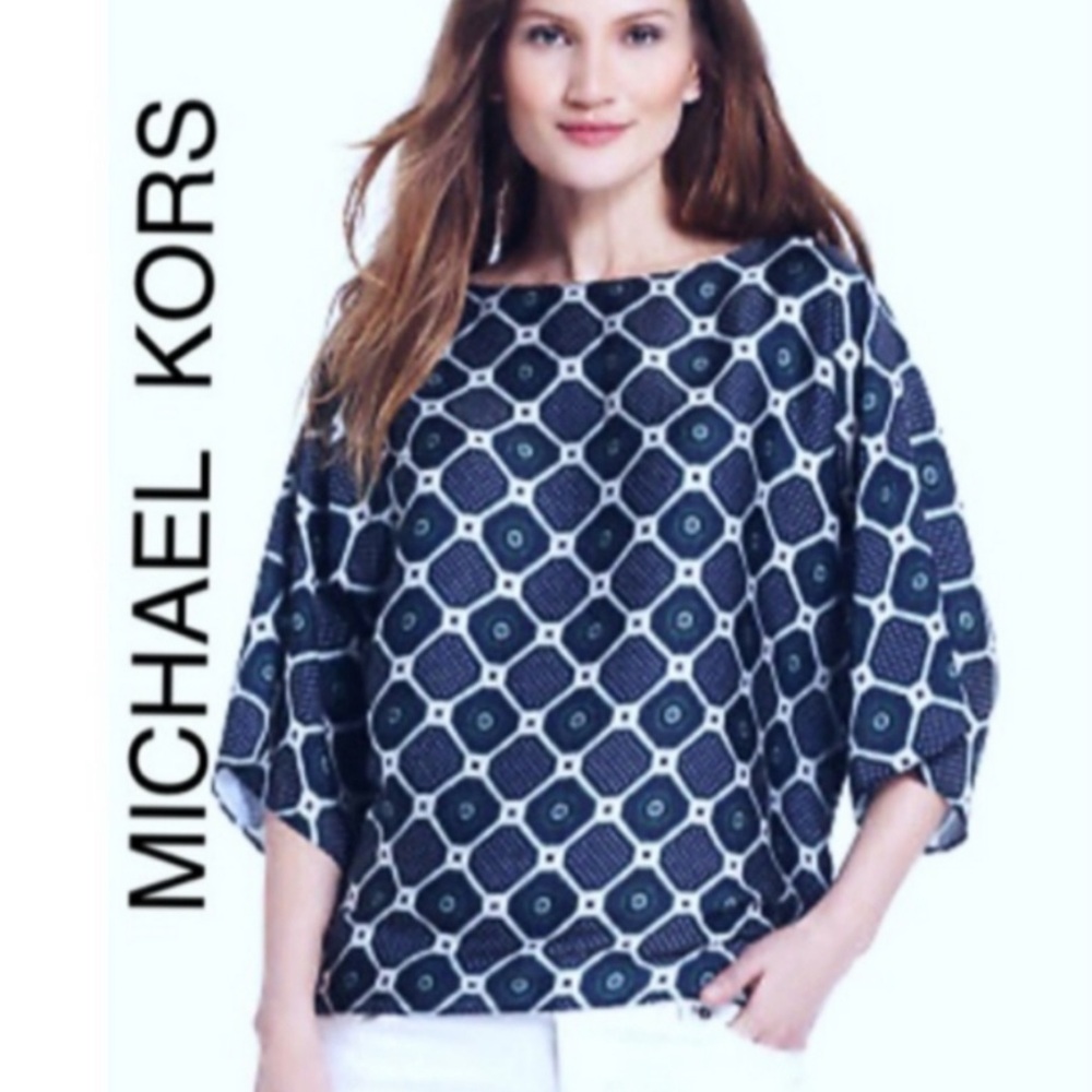 Michael Kors Blue Patterned Blouse